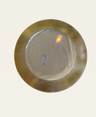 dessous d'assiettes transparents - baroque / disque or