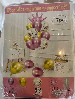 kit ballons - couronne ROSE & OR
